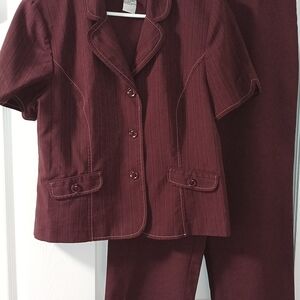 Vintage Sag Harbor Burgundy Pantsuit